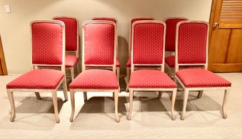 Large Set Of Natural Wooden Dinning Chairs