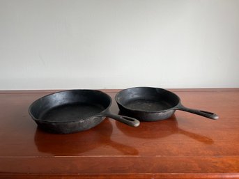 Pair Of Vintage Wagner Ware Cast Iron Skillets