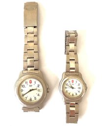 Pair 2 Swiss Army Stainless Steel Watches  (LOC: F2)