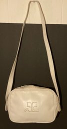 Vintage Courreges, White Leather Shoulder Handbag.