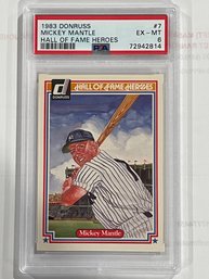 1983 Donruss Mickey Mantle Hall Of Fame Heroes Card #7       PSA 6