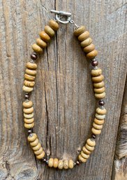 Heavy Picture Jasper & Pearl Beaded Necklace