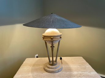 Heavy Stone & Metal Modern Styled Table Lamp