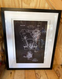 1944 FORD Engine Specs Framed Canvas
