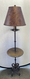 A Chapman Vintage Metal And Wood Tray Floor Lamp