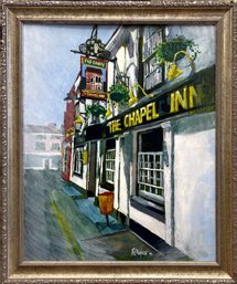 Pat Mayhew Original Signed Oil Painting On Canvas - Chapel Inn, Coggeshall
