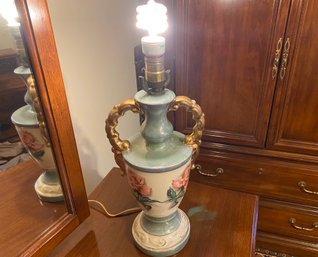 Vintage Double Handled Porcelain Lamp