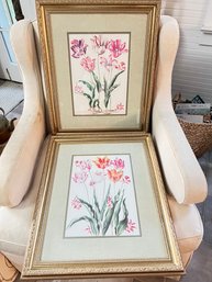 Two Framed Prints Of Irises