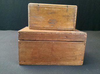 Antique Box Lot With Contents Lovely Patina