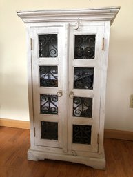 Shabby Chic Cabinet With Iron Scrollwork