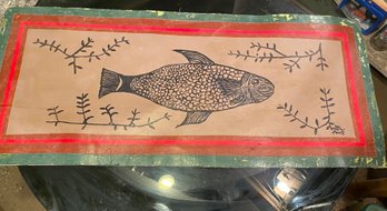 Artist Painted Fish  Canvas Mat