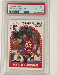 1989 NBA Hoops Michael Jordan All Star Game Card #21      PSA 6