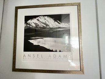 Ansel Adams Framed Print 'mt. Mckinley And Mountain Lake'