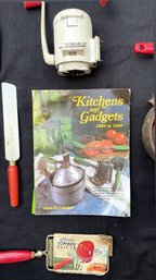 Lot Of Cook Book And Mixed Kitchen Baking Accessories With Red Handles