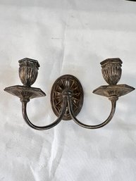 Pair Of Electrified Silver Plated Wall Sconces