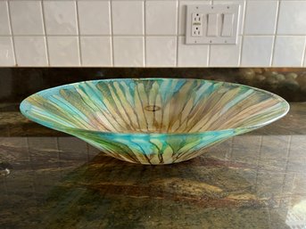 Beautiful Green Sparkly Glass Bowl