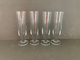 Four Contemporary Tall Champagne Glasses