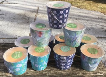 Lot Of 11 Citronella Patio Candles, Summer & Water Theme