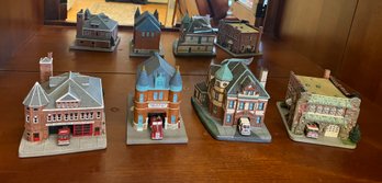 Set Of Four Fire Station Replicas By Danbury Mint