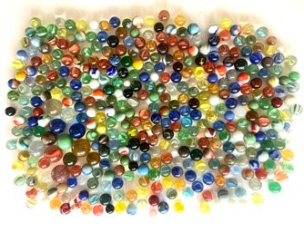 350 Vintage Marbles With 12 Slightly Larger