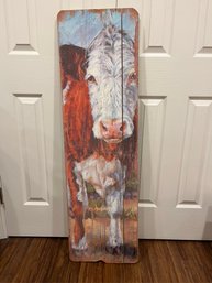 Large Wooden Wall Art Of Cow