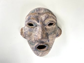 Painted Terra Cotta Mask In Pre-Colombian Style