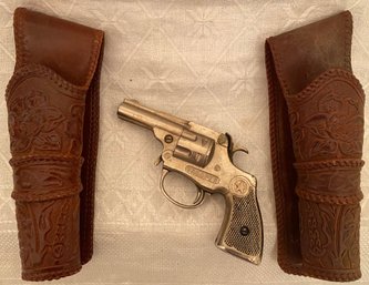 Vintage Pair Western Molded Plastic Holsters - Trooper Cap Gun - Not A Real Gun - Prop Only