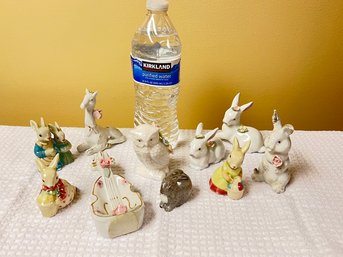 Bunnies, Painted And White, An Owl, A Cello Ashtray