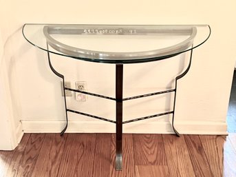 Demi Lune Metal And Glass Table