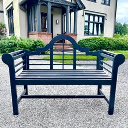 A Black Wooden Lutyens Bench - Victorian Garden Must Have - 1 Of 2