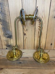 Pair Of Brass Wall Sconces