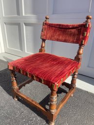 Small Antique Upholstered Tudor Chair