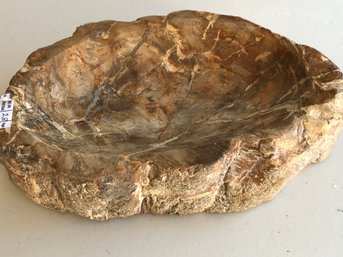 Petrified Wood Candy Bowl , 6 LB , 10 Inch By 6 Inch