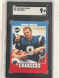 2001 Upper Deck Vintage Drew Brees Rookie Card #251      SGC 9