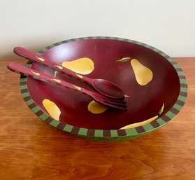 Sherwood Forest Handcrafted Wooden Bowl & Utensils