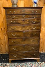 Antique English Georgian Mahogany Tall Chest