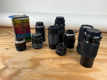 Lot Of 10 Vintage Film Camera Lens Assortment