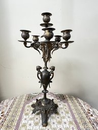 Gilt White Metal Figural Center Candelabra