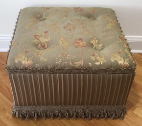 Tufted Ottoman, Tassel & Welted Upholstered Storage Ottoman