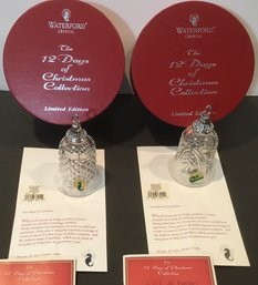 Waterford Crystal PR. 1st & 2nd Edition, 12 Days Of Christmas Bells.