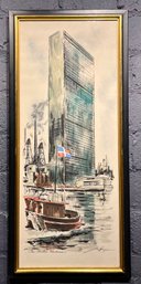 Mid Century John Haymson United Nations NYC Lithograph