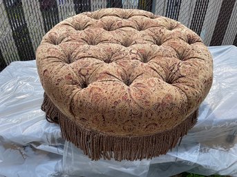 Tufted Round Fringed Ottoman