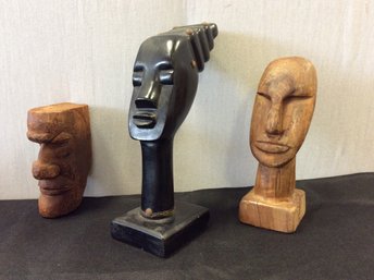 A Lot Of Carved Wood African Style Figures