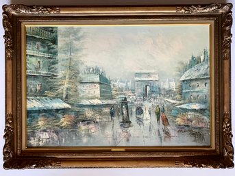 H. Wilson Oil On Canvas Street Scene