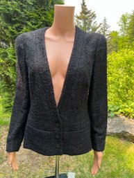 Chanel Classic Black Textured Blazer/jacket Size 46