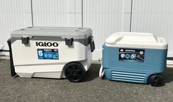 Pair Of Rolling IGLOO Coolers