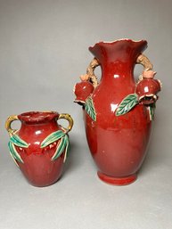 A Pair Of Pomegranate Vases
