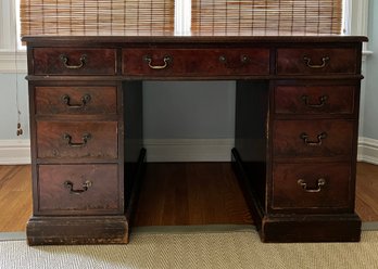 Traditional Wooden Partner's Desk #2
