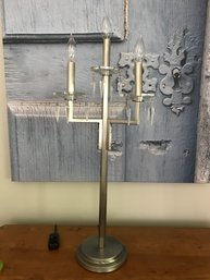 Brushed Nickle Candelabra Style Lamp