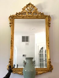 Beautiful French Style Beveled Carved Gilt Mirror